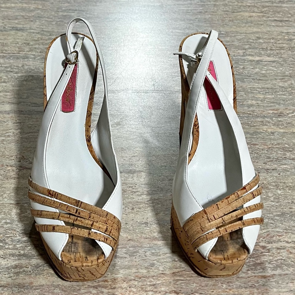 Betsey Johnson open toe strapped wedge sandals